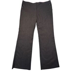 Vintage Y2K Exact Change Womens Pinstripe Flare Dress Pants Size 13 Gray Career
